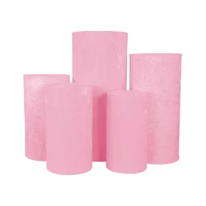 Velvet Covers for Metal Cylinder Pedestal Stands 5 pcs/set - Pink